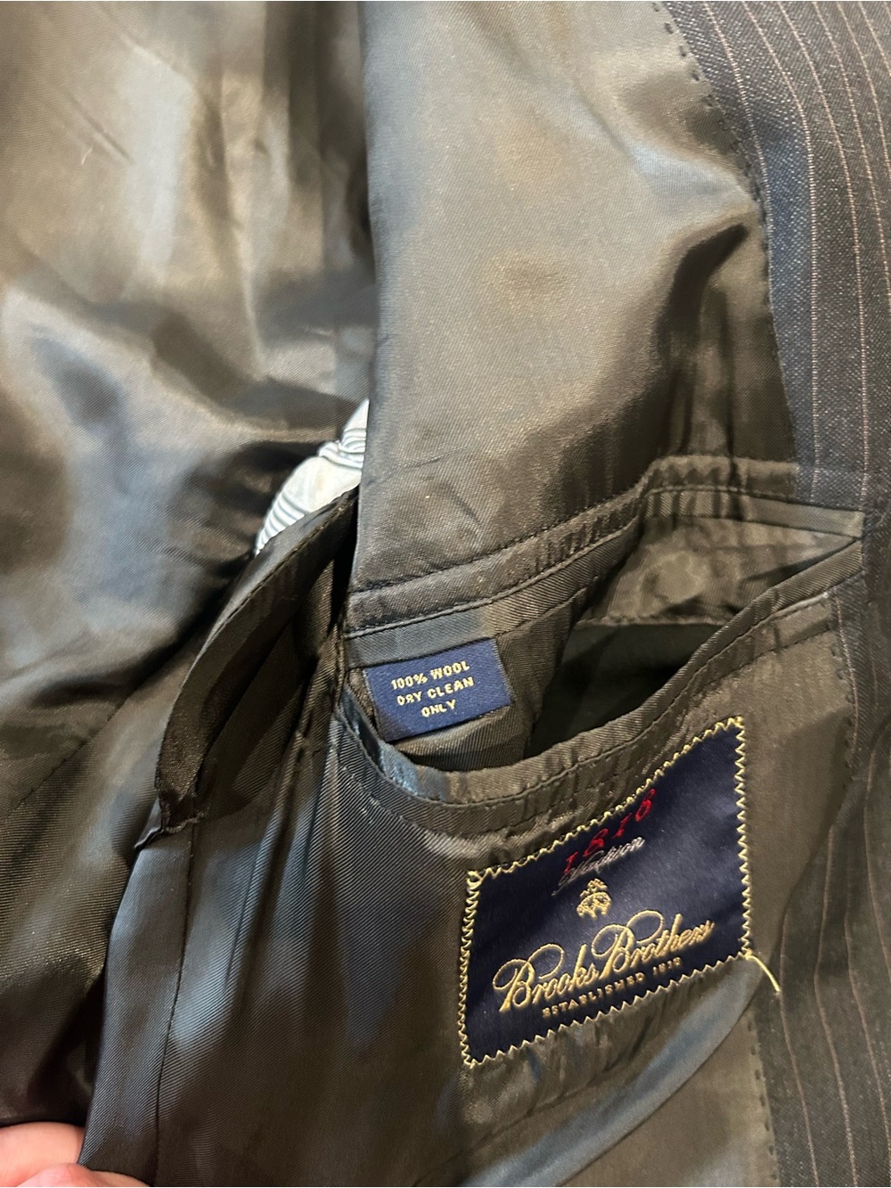 Men's Black Pinstripe Brooks Brother’s Suit 42/36 - Picture 6 of 10